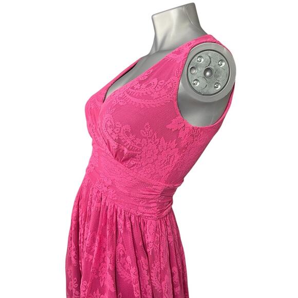 Newport News Women's Pink Lace Fit Flare Dress Empire Waist Size 6P Magenta - Picture 6 of 9